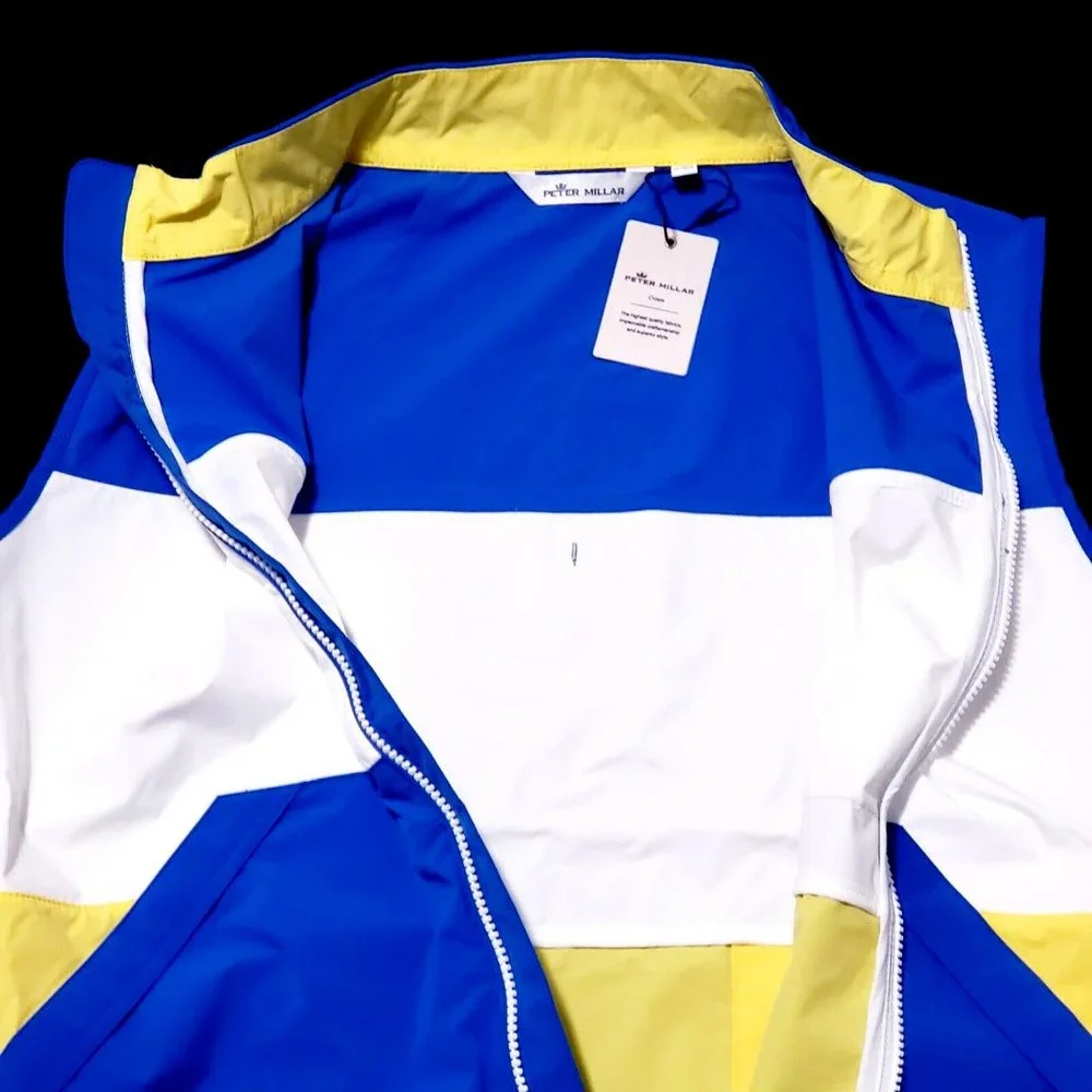 NEW Peter Millar Crown Large Colorblock Lightweight Windbreaker Stretch Vest